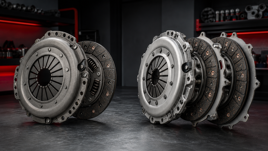 Single-disc clutch compared with a twin-disc clutch assembly