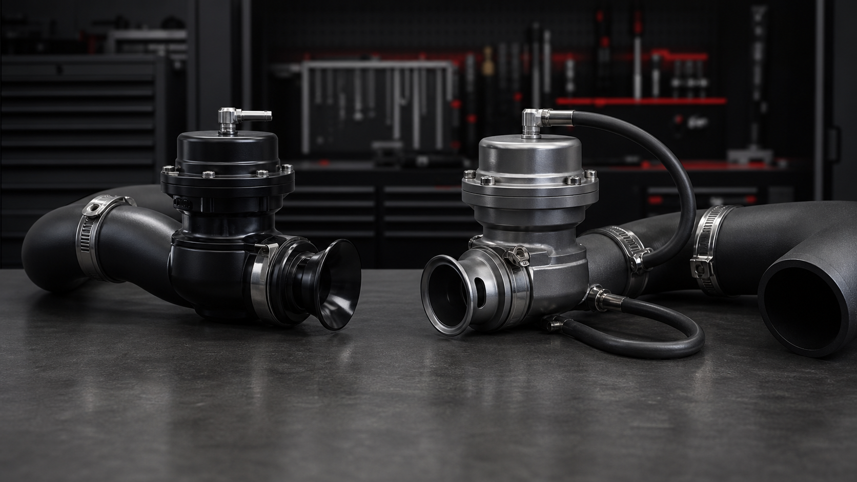 Vent-to-atmosphere blow-off valve beside a recirculating turbo bypass valve