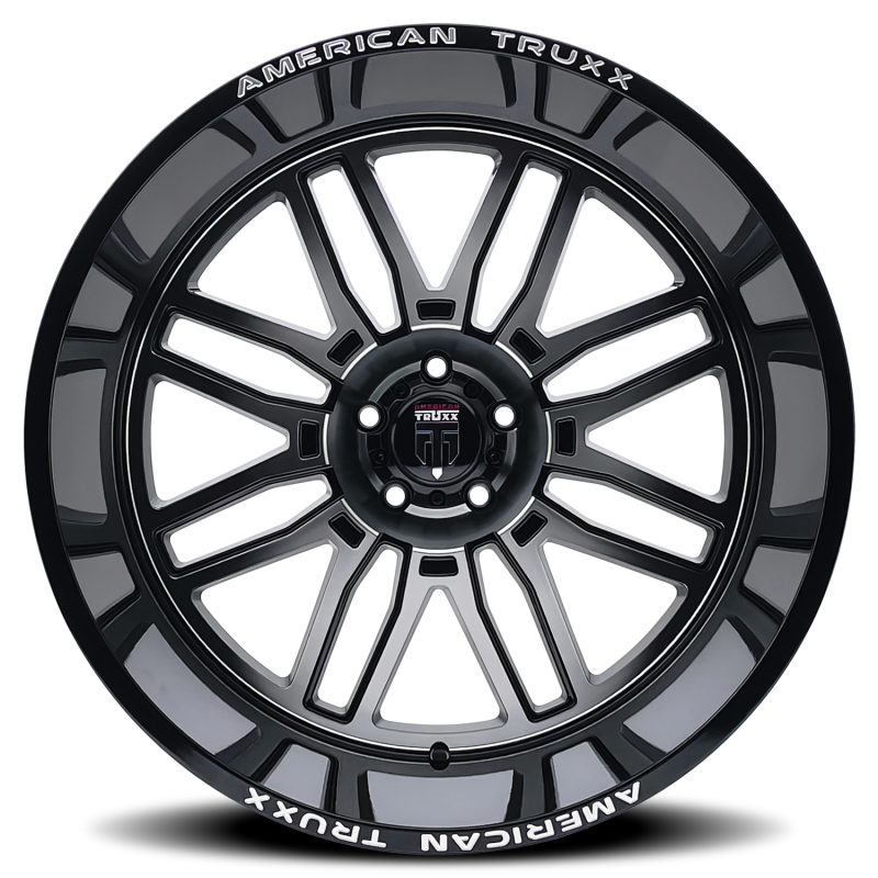 American Truxx AT1915 Restless 24x14 / 6x135 BP / -76mm Offset / 87.1mm Hub Gloss Black Milled Wheel