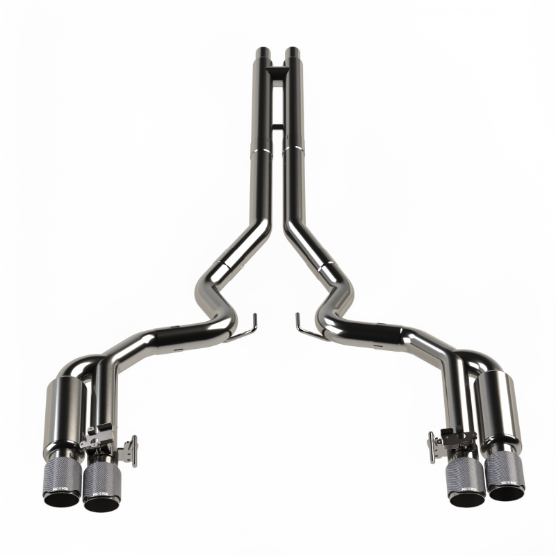Kooks 18-24 Ford Mustang GT 5.0 3in. Valved Shotgun Cat-Back Exhaust - Carbon Tips