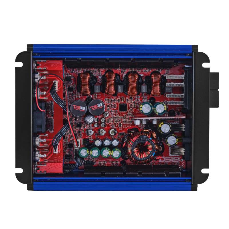 DS18 4-Channel Class-D Amp Stereo Full-Range 4 x 120 W RMS at4 ohm- Blue
