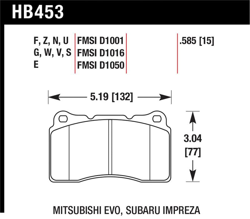 Hawk 03-06 Evo / 04-09 STi / 09-10 Genesis Coupe (Track Only) / 2010 Camaro SS Blue Race Front Brake