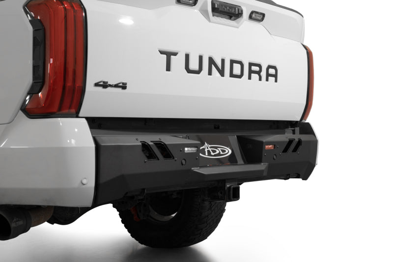 Addictive Desert Designs 2022+ Toyota Tundra Black Label Rr Bumper - Hammer Blk w/ Satin Blk Panels