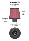 K&N Filter Universal Clamp-On Filter-Round Tapered 2.75in Flange ID x 6in Base OD x 5in Top OD