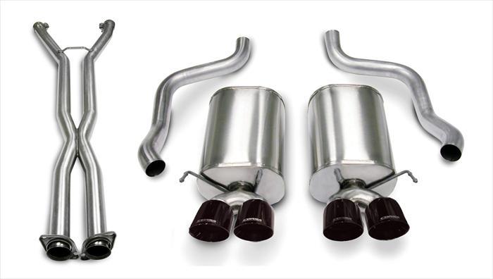 Corsa 06-08 Corvette C6 Sport Cat-Back Dual Rear Exit w/ 3.5in Black PVD Tips