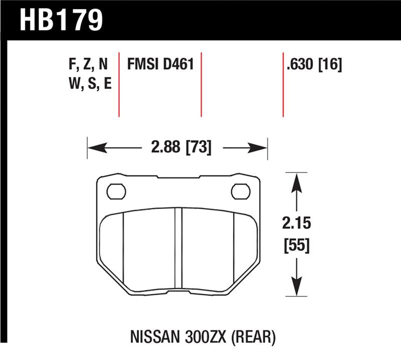 Hawk 2/1989-1996 Nissan 300ZX Base (Excl. Turbo) HPS 5.0 Rear Brake Pads