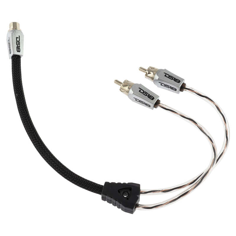 DS18 Level 3 RCA Wire Y Connector 1 Female to 2 Male Black