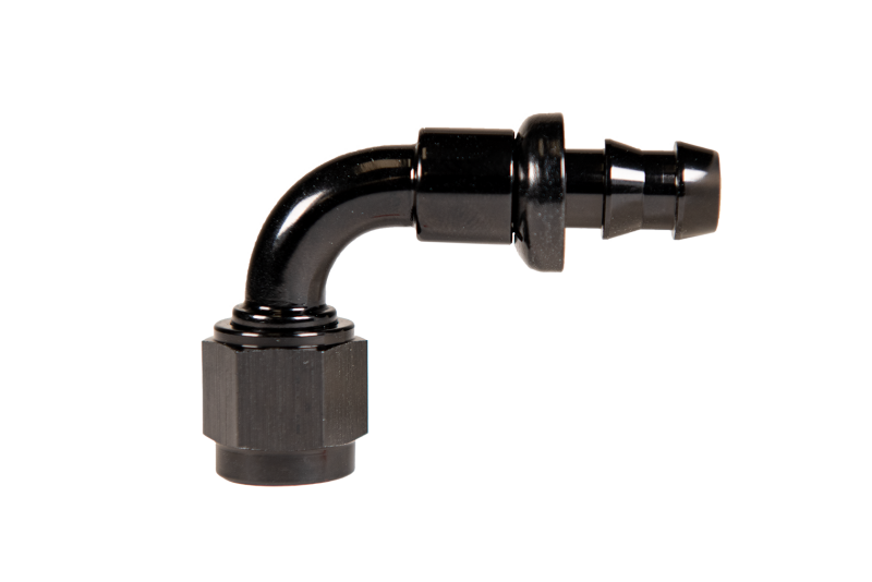 Fleece Performance Universal -6AN 90Deg to Hose Barb - Black