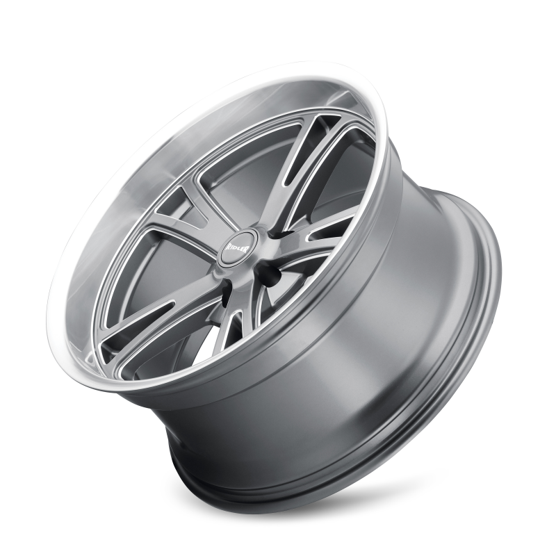Ridler 606 17x8 / 5x120.65 BP / 0mm Offset / 83.82mm Hub Gloss Grey Machined Wheel