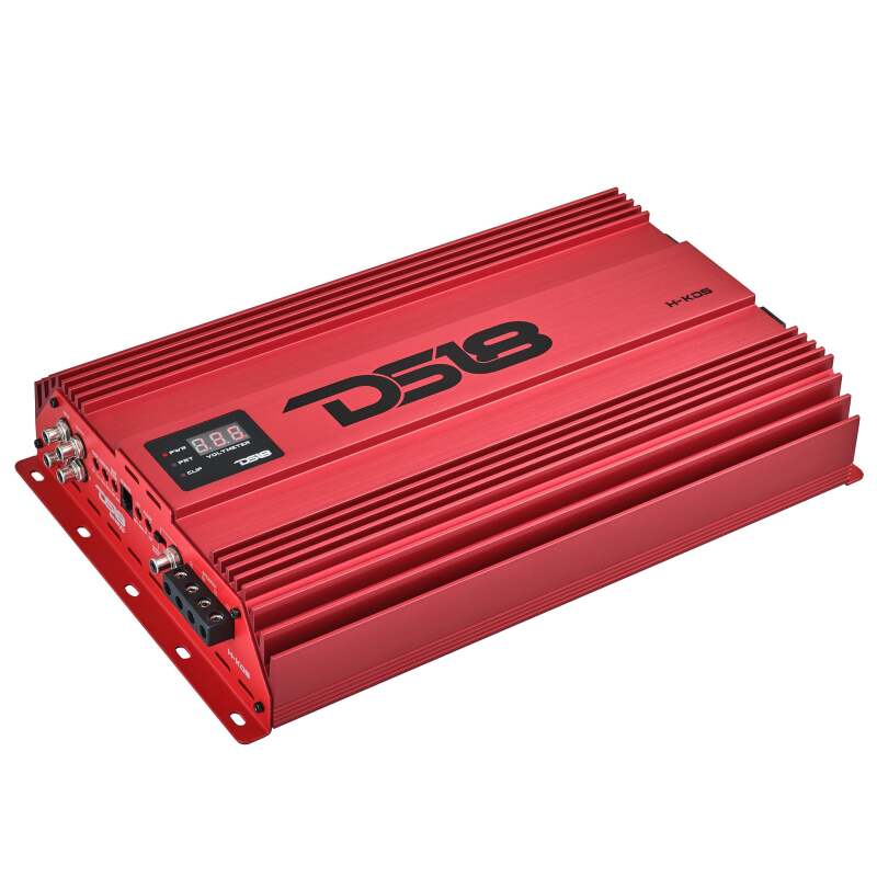 DS18 1-Channel Amp 9200 Burst/0.5ohm 5000/1ohm 3500/2ohm 2200/4ohm Watts RMS w/ Voltmeter Red