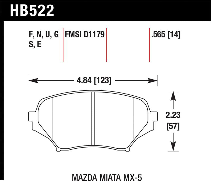 Hawk 2006-2006 Mazda MX-5 Miata Club Spec HPS 5.0 Front Brake Pads