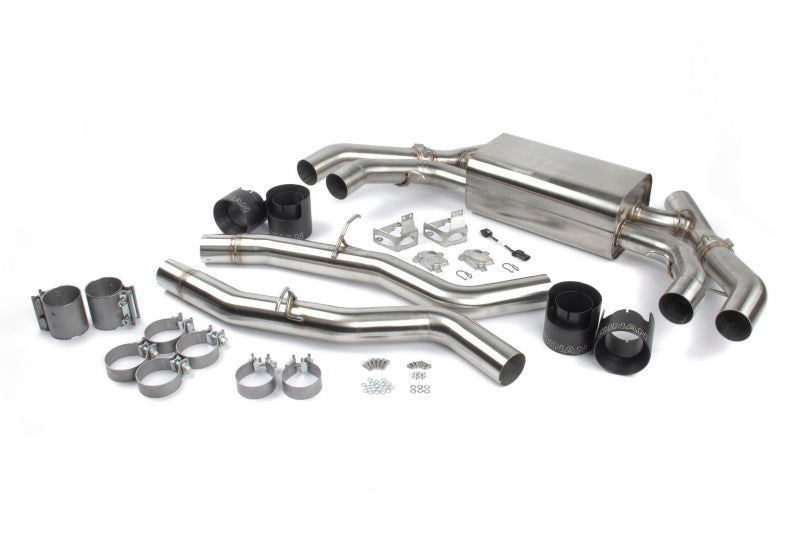 Dinan 20-25 BMW X3 M/X4 M (F97/F98) Free Flow Axleback Exhaust System - Black Tips
