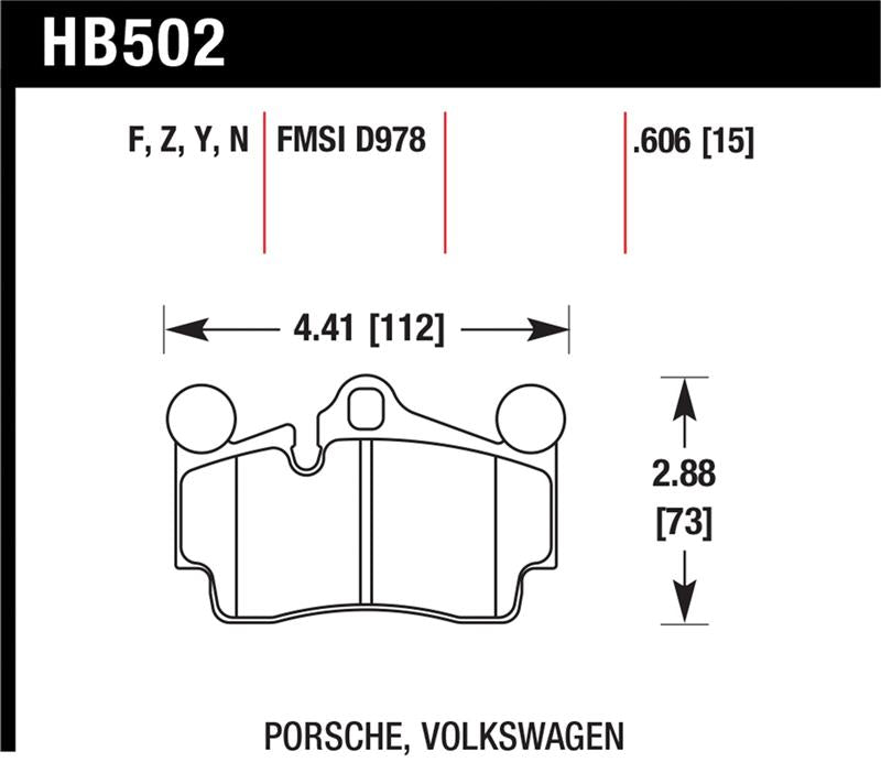 Hawk Porsche / Volkswagen HPS Street Rear Brake Pads