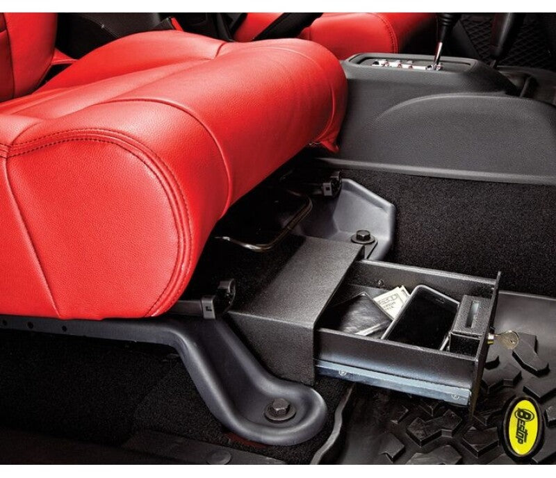 Bestop 07-18 Jeep Wrangler Jeep JK 4-Door Underseat Lock Box 2-Door Passenger Side