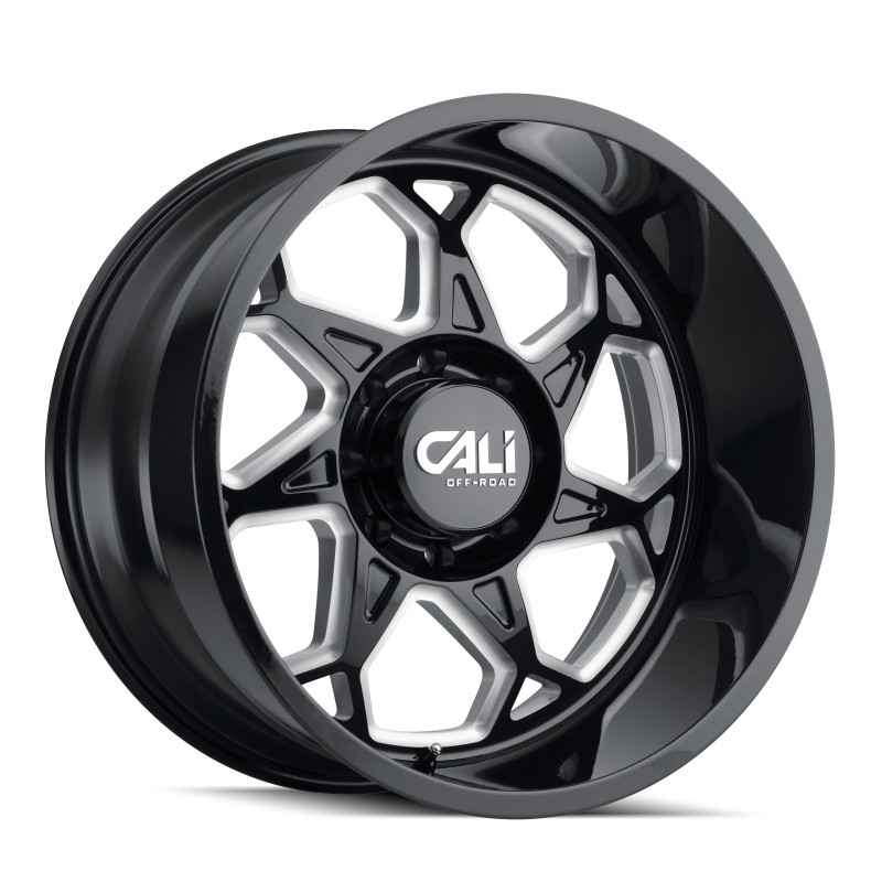 Cali Off-Road 9111 Sevenfold 20x12 / 6x139.7 BP / -51mm Offset / 106mm Hub Gloss Black Milled Wheel
