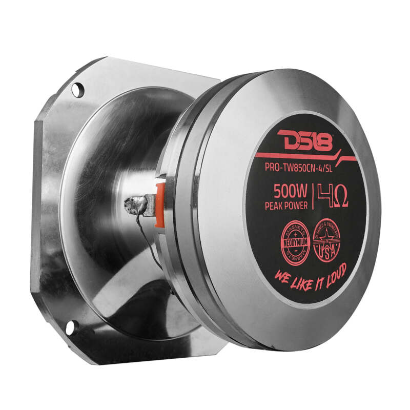 DS18 4in Super Bullet Tweeter Neodymium 250 Watts RMS 1.5in PEI Vc 4 ohm Silver