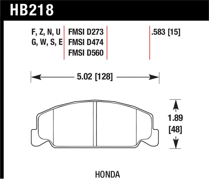 Hawk 88-89 Civic Si / 92-00 Civic CX / 88-00 DX / 98-00 GX Performance Ceramic Street Front Brake Pa