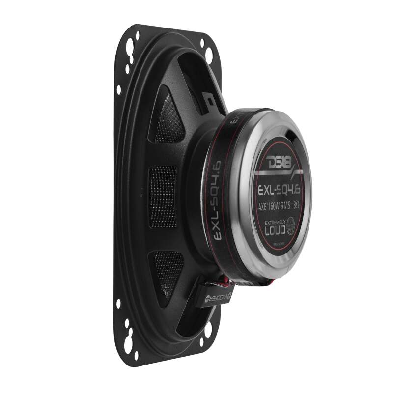 DS18 4x6in 60 Watts RMS 3 ohm 2-Way Coaxial Speakers And Component System w/ Fiberglass Cone