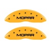 MGP Front set 2 Caliper Covers Engraved Front MOPAR Yellow finish black ch