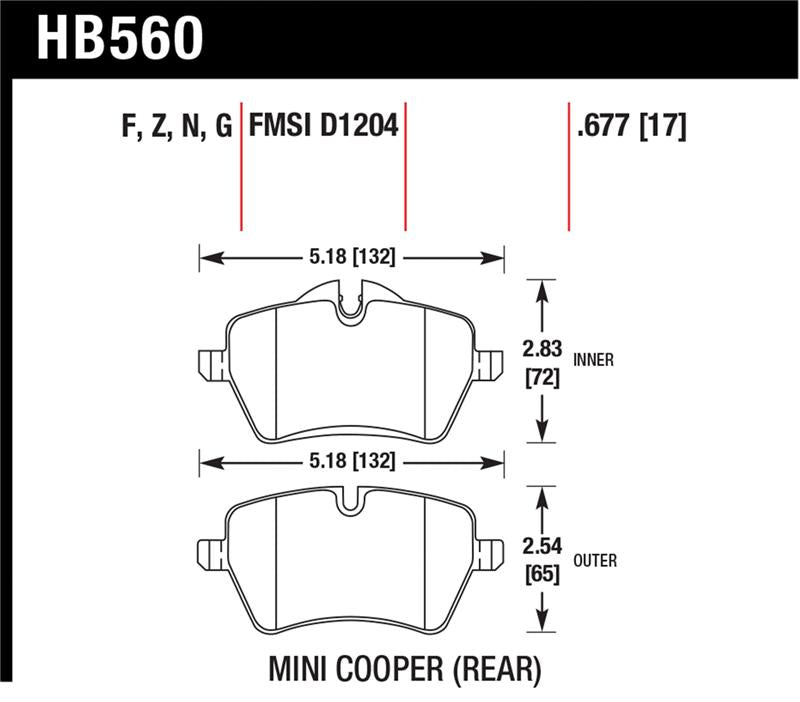 Hawk 05-06 JCW R53 Cooper S & 07+ R56 Cooper S HP+ Street Front Brake Pads