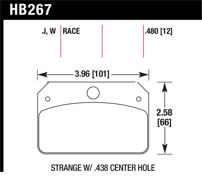 Hawk DTC-30 Brake Pads for Strange Caliper w/ 0.438in Center Hole