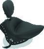 Mustang 11-13 Harley Blackline,12-17 Slim/Slim S Wide Touring Solo Seat w/DBR Studs - Black