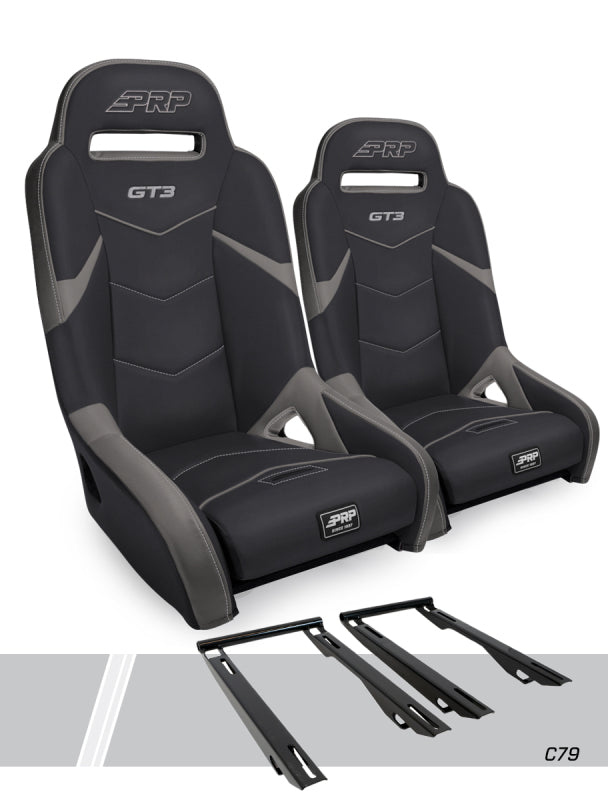Polaris RZR GT3 Suspension Seats Kit - Black Gray
