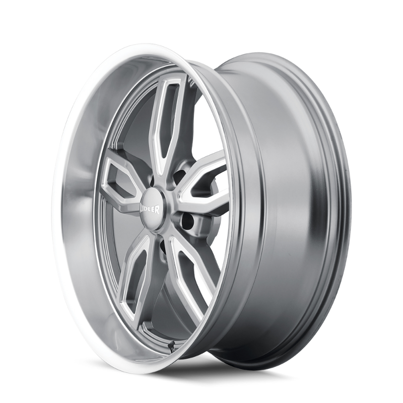 Ridler 608 20x10 / 5x120.65 BP / 0mm Offset / 72.62mm Hub Gloss Grey Milled Wheel