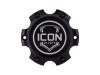 ICON 6x135 Embossed Center Cap - Satin Black/White
