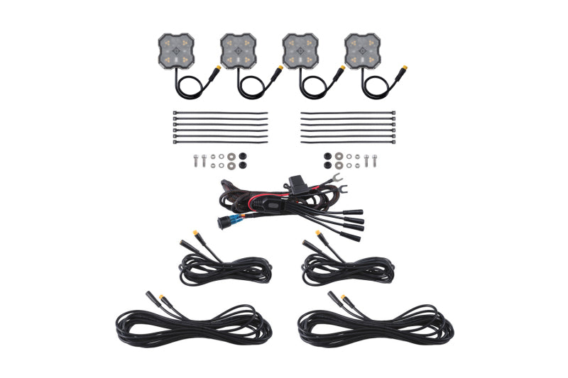 Diode Dynamics Rock Light - Amber/White - M8 4-Pack