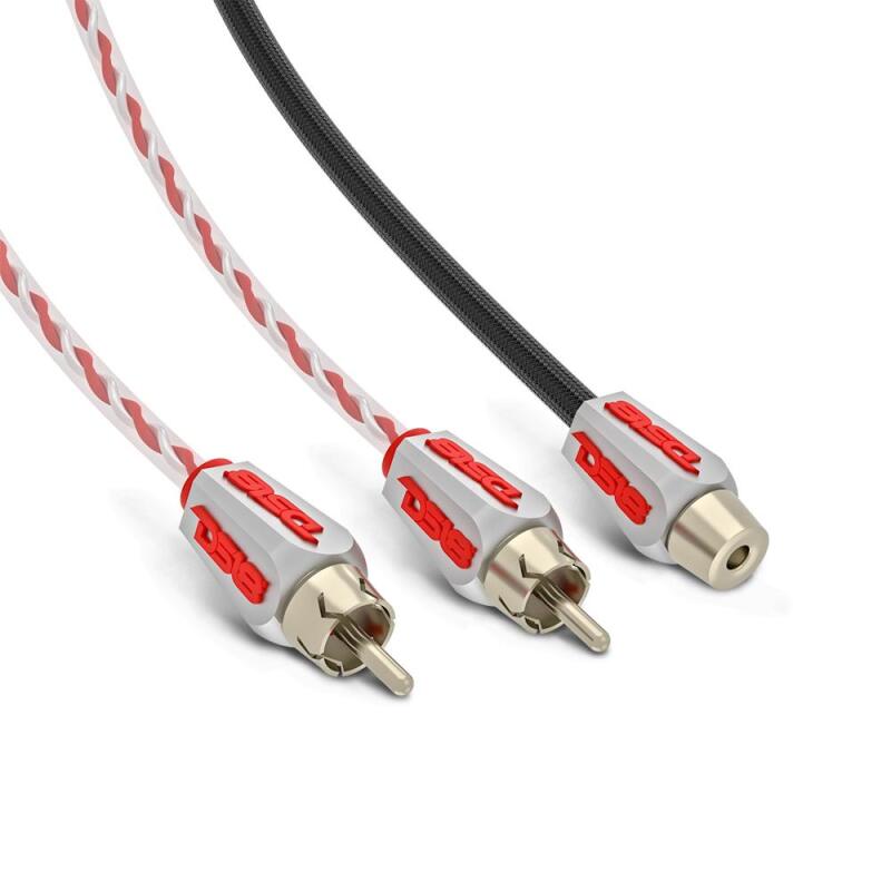 DS18 Level 3 RCA Wire Y Connector 1 Male to 2 Female Red