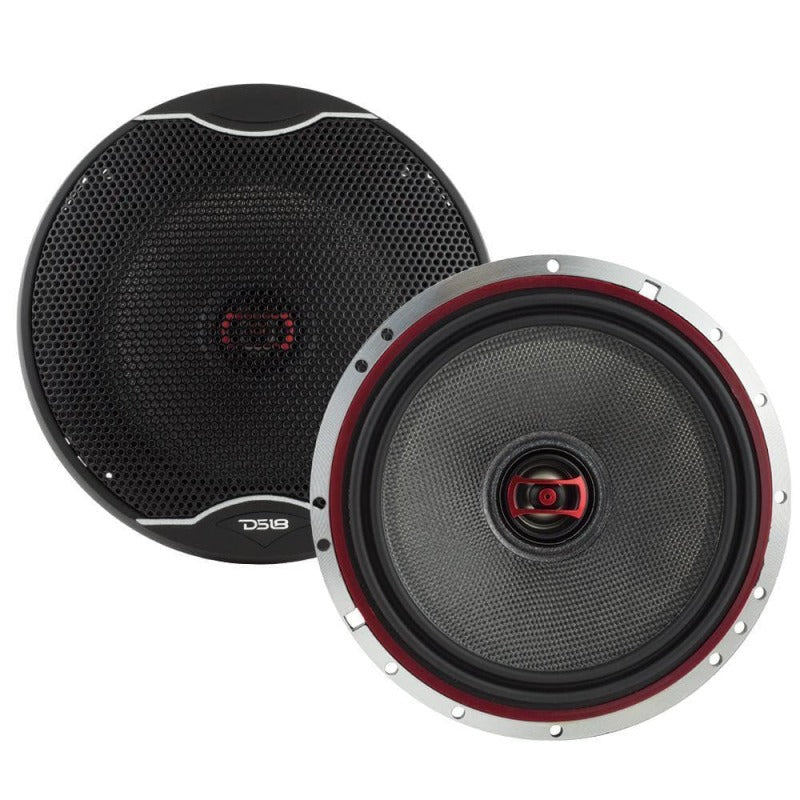 DS18 6.5in 120 Watts RMS 3 ohm 2-Way Coaxial Speakers And Component System w/ Fiberglass Cone
