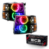 Oracle 07-13 Chevy Silverado SMD HL - Blk - Round Style - ColorSHIFT w/ BC1 Controller