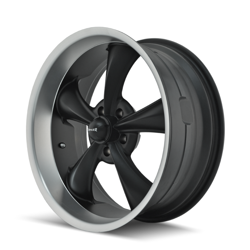Ridler 695 22x9 / 5x120.65 BP / 0mm Offset / 83.82mm Hub Matte Black Machined Wheel