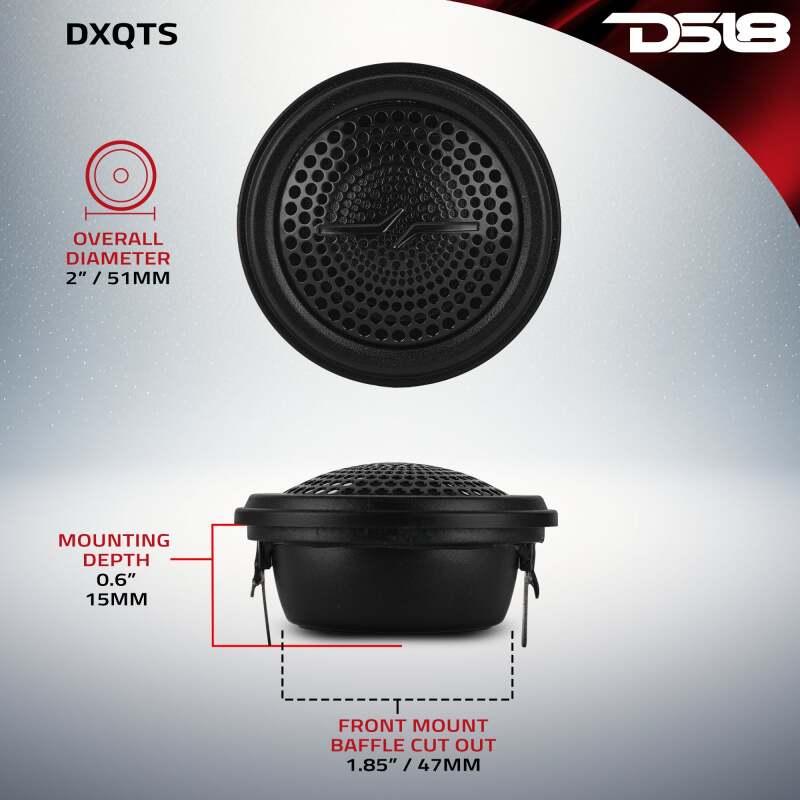 DS18 Deluxe Quality 2in Dome Neodymium ABS Body 30 Watts RMS 1in Silk Vc 4 ohm