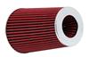 K&N Universal Air Filter Chrome Round Tapered Red -4in Flange ID x 1.125in Flange Length x 5.5in H
