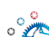 Vortex Racing Aluminum Rear Sprocket 415 Chain Conversion 53 Tooth- Blue