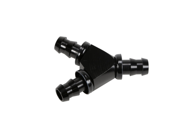 Fleece Performance 1/2in Black Anodized Aluminum Y Barbed Fitting (For -8 Pushlock Hose)