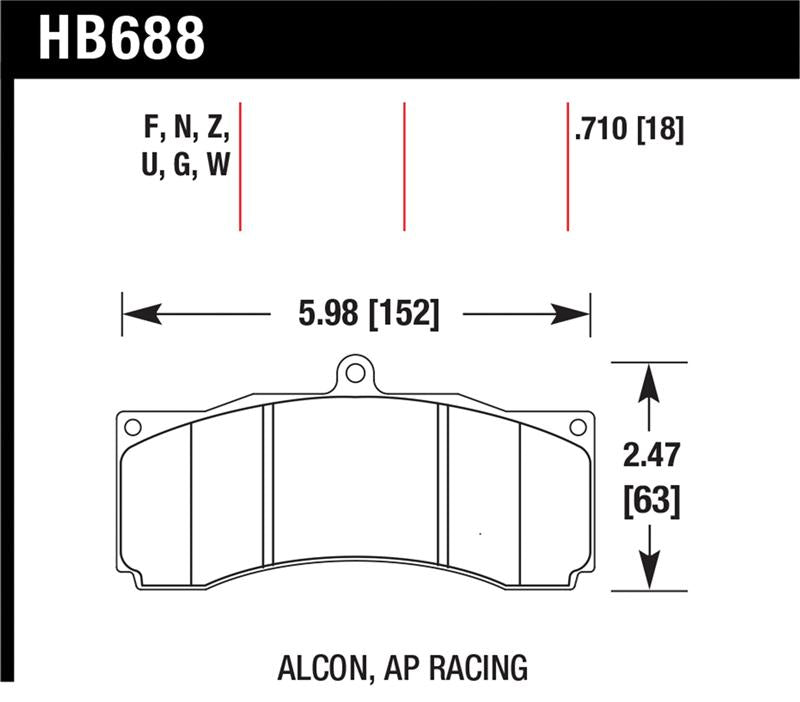 Hawk Alcon / AP Racing / Baer HPS Brake Pads