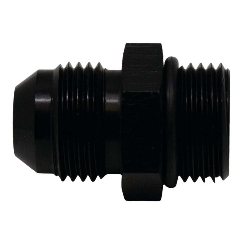 DeatschWerks 8AN ORB Male to 8AN Male Flare Adapter (Incl O-Ring) - Anodized Matte Black