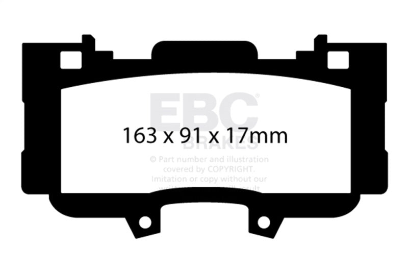 EBC Racing 2015 Ford Mustang 2.3L (6th Gen) RP-X Race Front Brake Pads