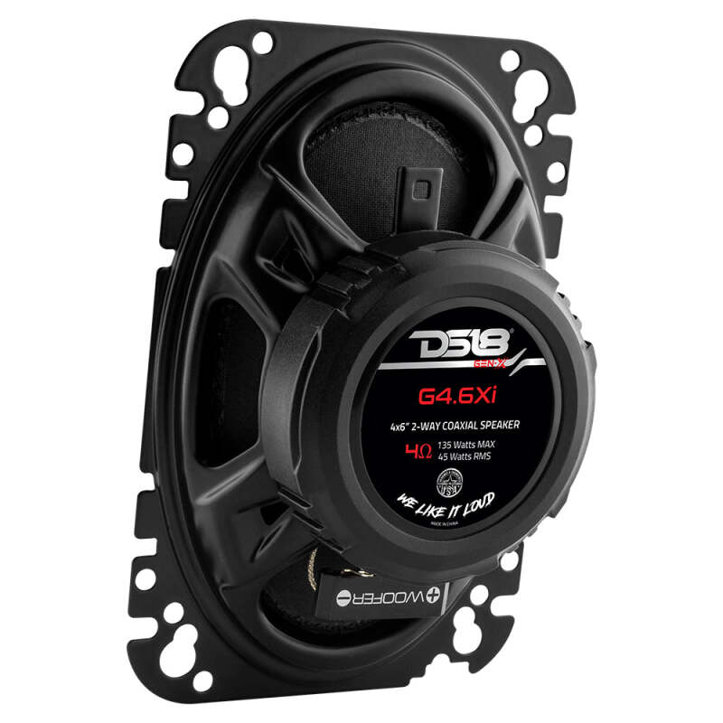 DS18 4x6in 45 Watts RMS 4 ohm 2-Way Coaxial System Universal Fit