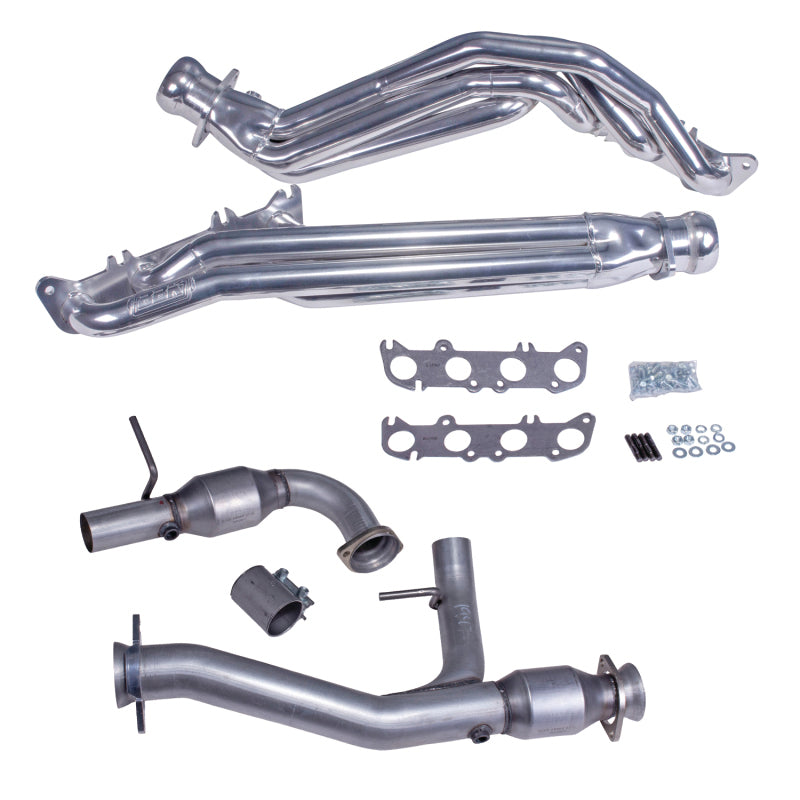 BBK 11-14 Ford F150 Coyote 5.0L 1-3/4in Long Tube Headers w/High Flow Catted Y-Pipe (Silver Ceramic)