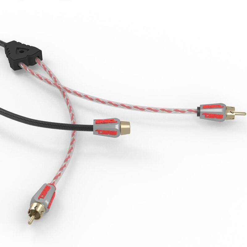 DS18 Level 3 RCA Wire Y Connector 1 Male to 2 Female Black
