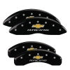 MGP 4 Caliper Covers Engraved Front & Rear Chevy Racing Black Finish Silver Char 2016 Chevrolet SS
