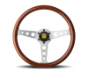 Momo Indy Steering Wheel 350 mm - Mahogany Wood/Brushed Spokes