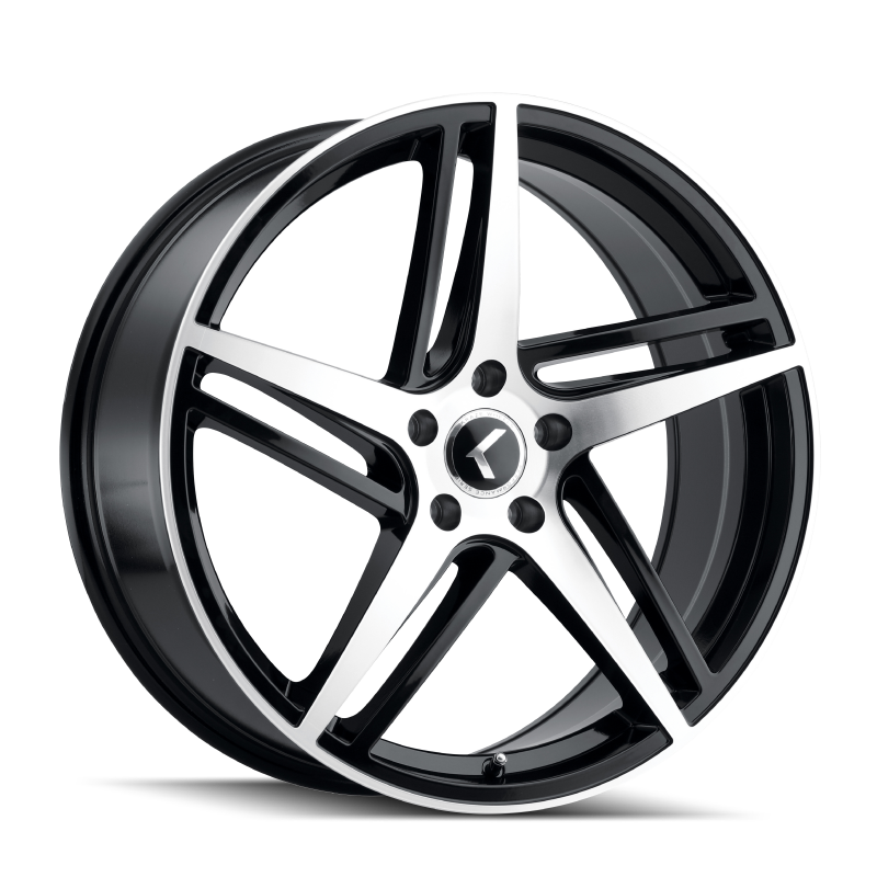 Kraze KR195 Milano 20x8.5 / 5x114.3 BP / 38mm Offset / 72.62mm Hub Gloss Black Machined Wheel