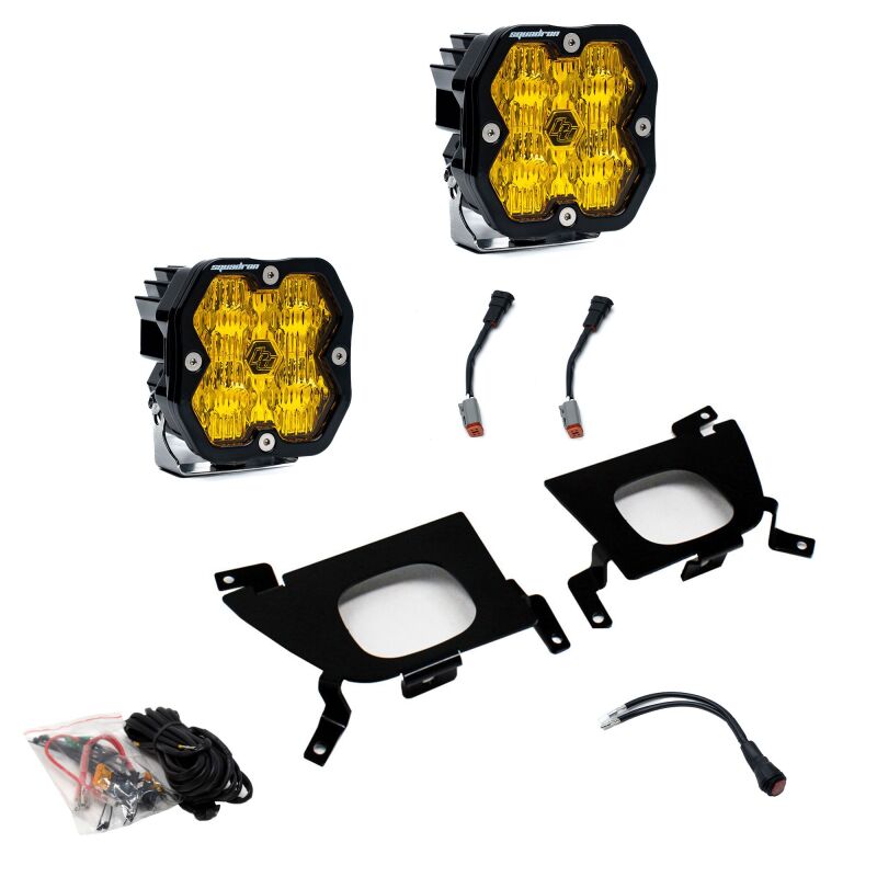 Baja Designs 19-22 Chevy 1500 / 20-22 2500/3500 Squadron Sport 2.0 Fog Pocket Kit (WC) - Baja Amber