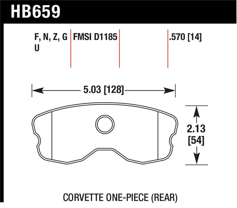Hawk 06-10 Chevy Corvette (Improved Pad Design) Rear HPS Street Brake Pads