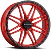 Raceline A11RB Krank-XL 22x7in / 4x156 BP / 0mm Offset / 132.5mm Bore - Red/Black Wheel